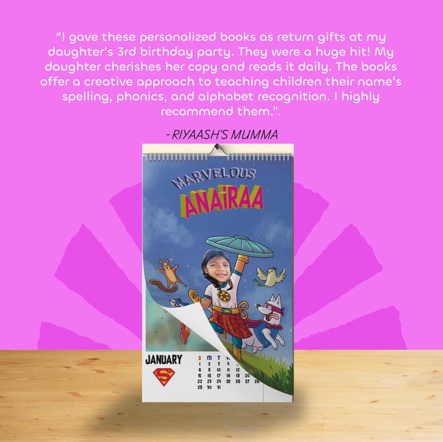 Superhero Calendar - GIRLS